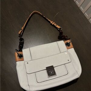 Milly Cream and Tan Shoulder Bag